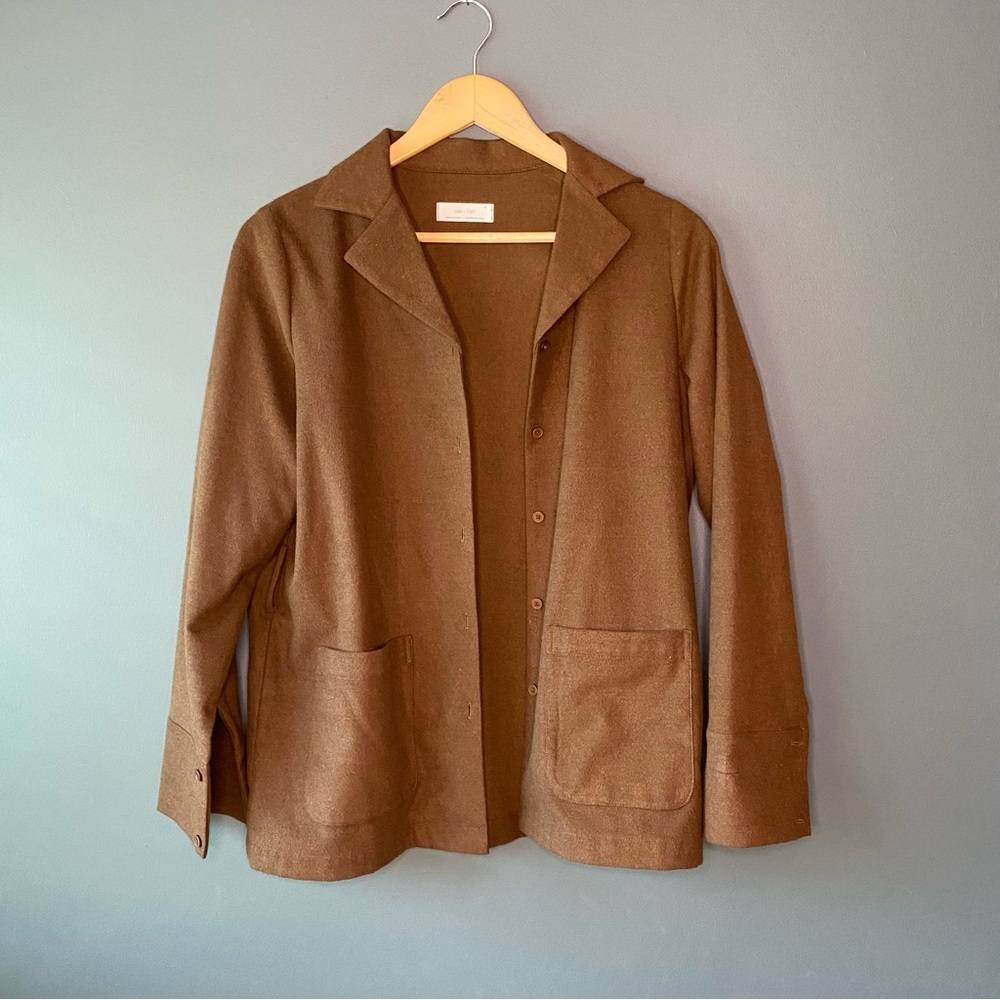 Oak + Fort S Soft Brown Button-Up Jacket Layering Office Workwear​